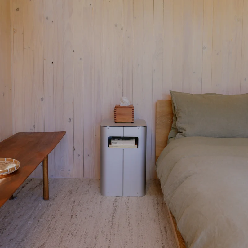 Gadroon Bedside Table in Aluminium