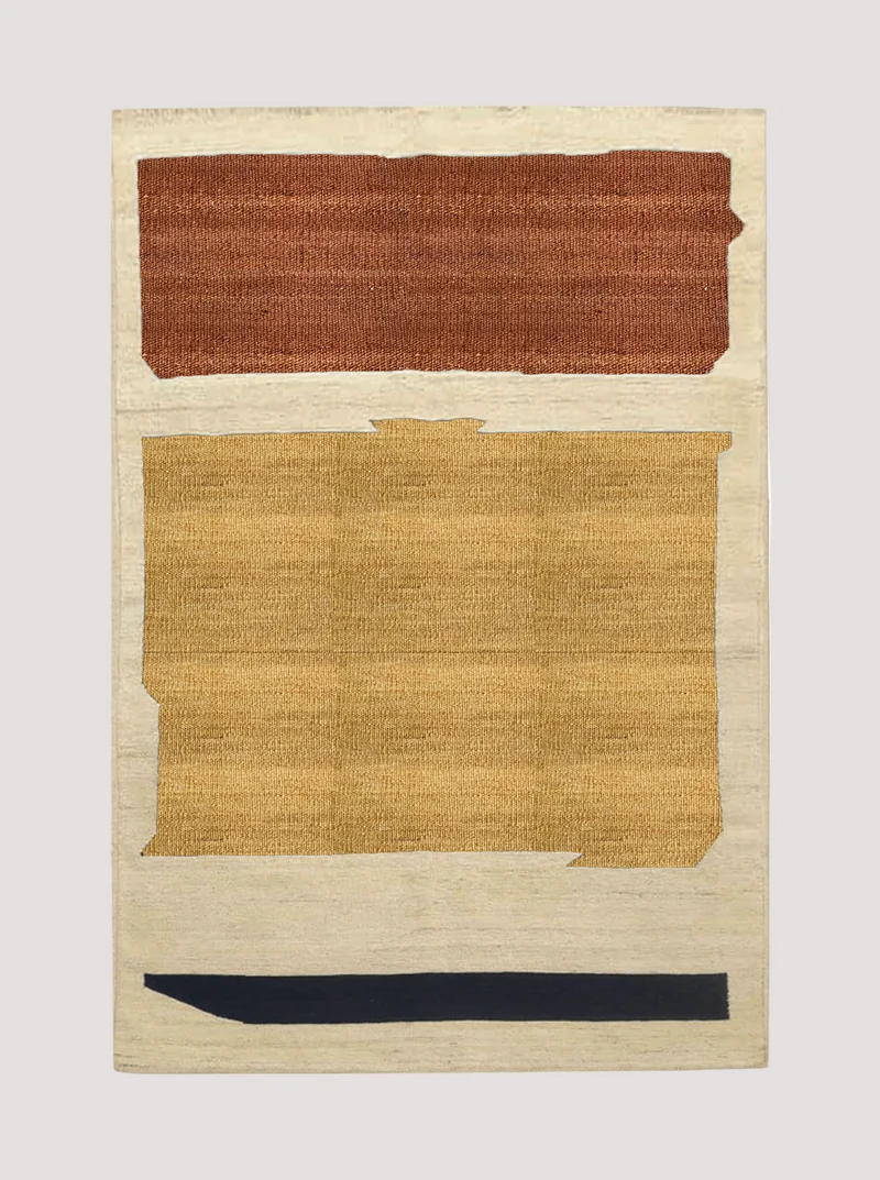 Shapes Kilim - Ochre & Walnut - Handwoven Rug