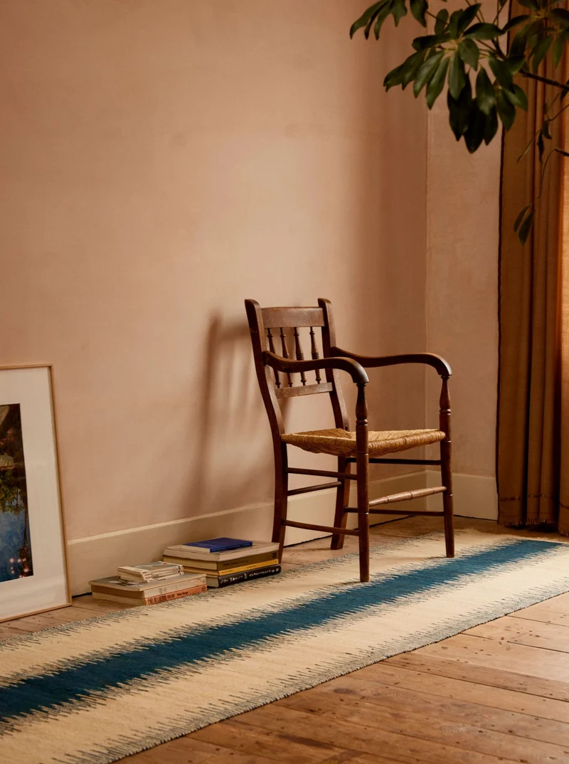 Navy Anar Kilim Runner - Handwoven Rug