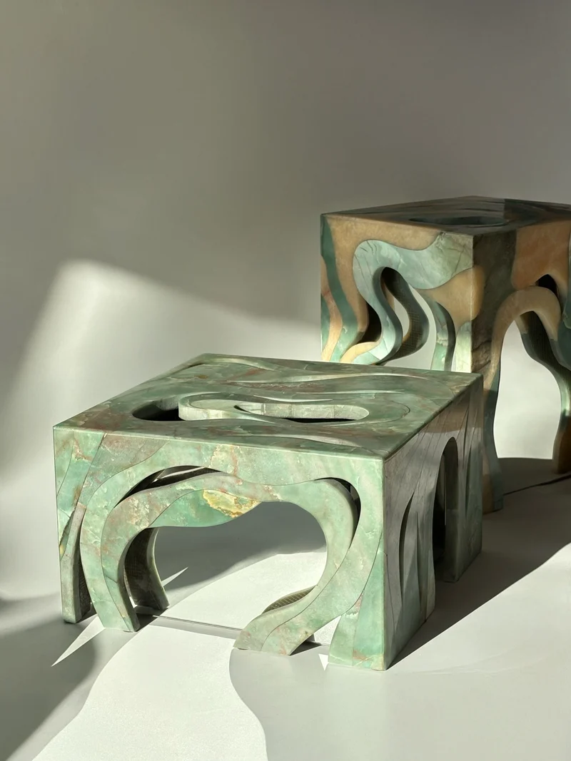 'Orbis' Marble Side Table