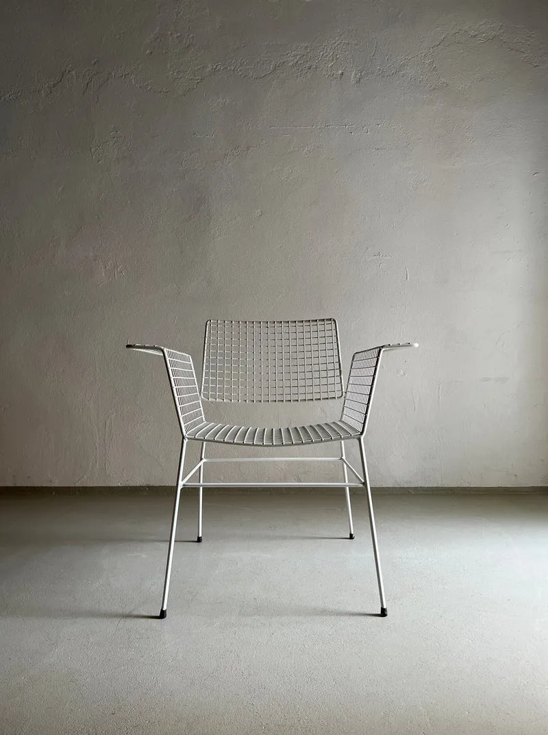 White Metal Wire Chair From Erlau 1960s
