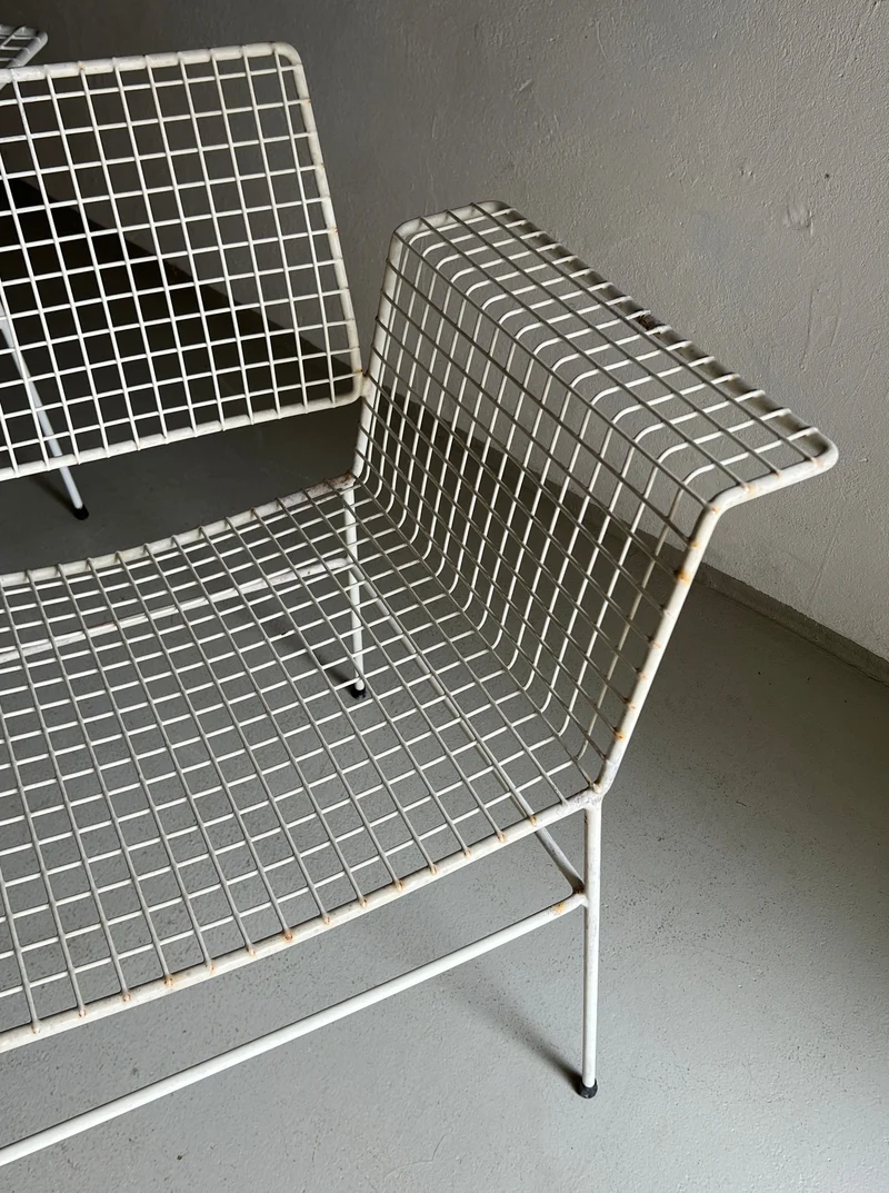 White Metal Wire Chair From Erlau 1960s