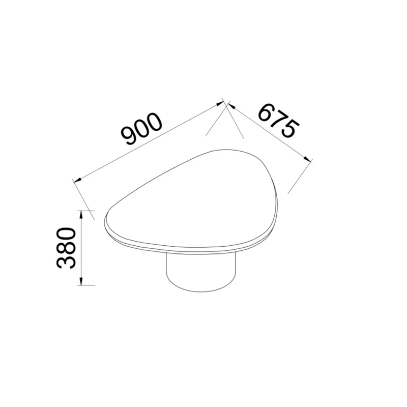 Table basse Tille - 90 cm - StoneSkin - Licht Kaki