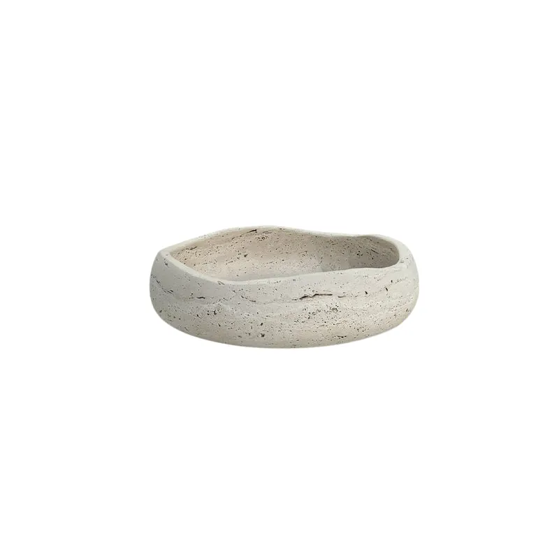 Bol décoratif Bellac D35 H10 - Travertin blanc