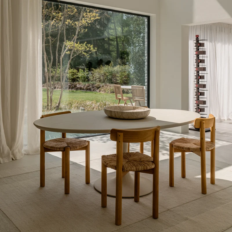 Table à manger Camille - 200 cm - MicroSkin - forme Tulipe