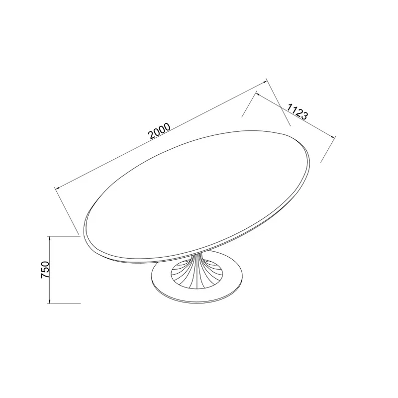 Table à manger Camille - 200 cm - MicroSkin - forme Tulipe