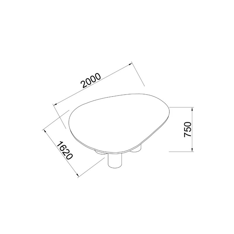 Table à manger Lien - Plateau MicroSkin Cloudy Latte - Pieds bois - 200 cm