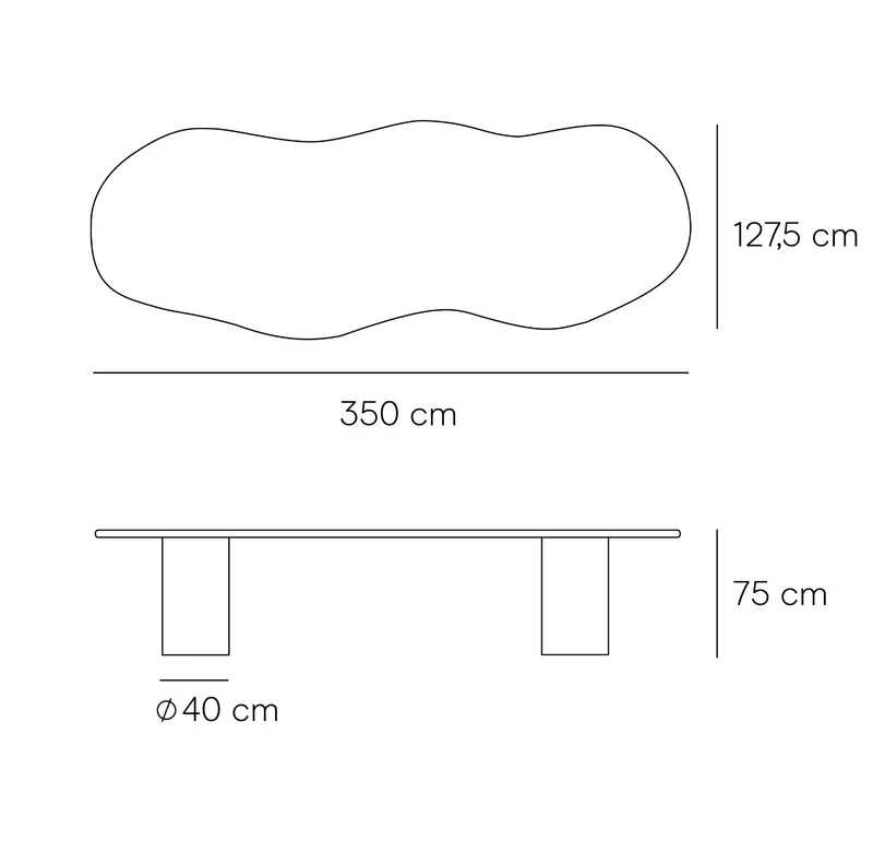 Table à manger Bio - Limoges - Microskin - 350 cm