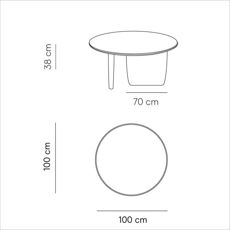Table basse ronde - Rochelle - StoneSkin Latte