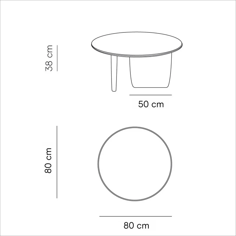 Table basse ronde - Rochelle - StoneSkin Latte
