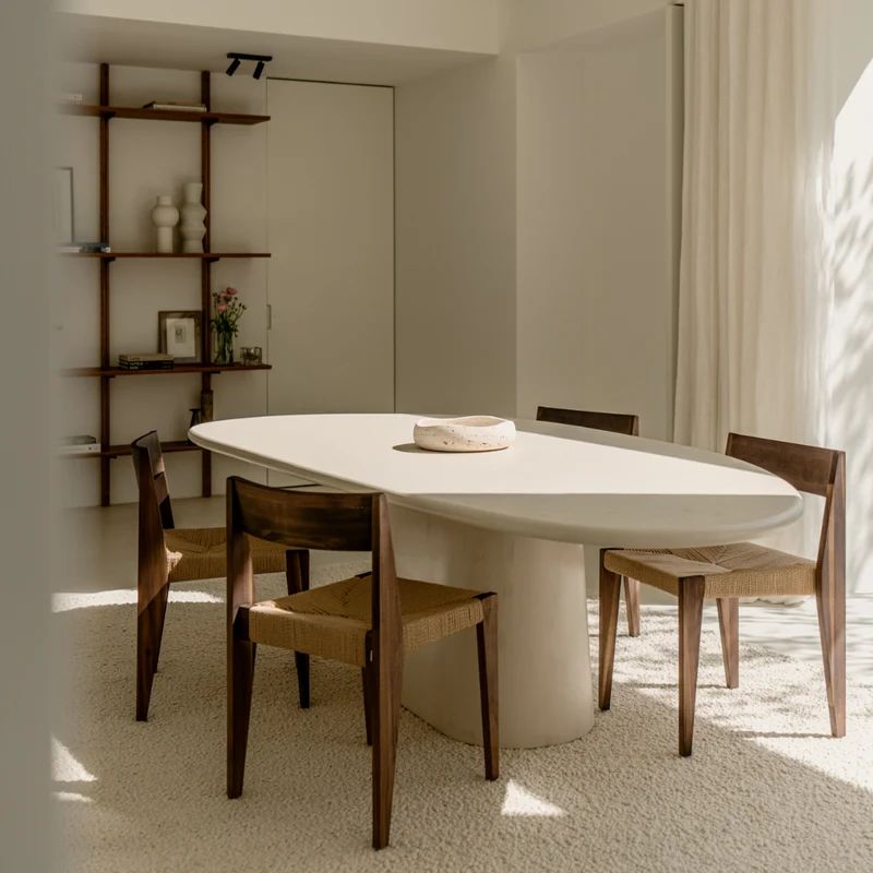 Table à manger forme organique - Aspect Mortex - Anvers