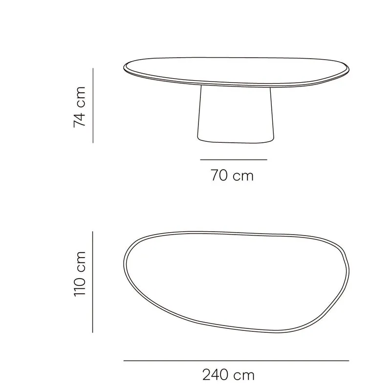 Table à manger forme organique - Aspect Mortex - Anvers