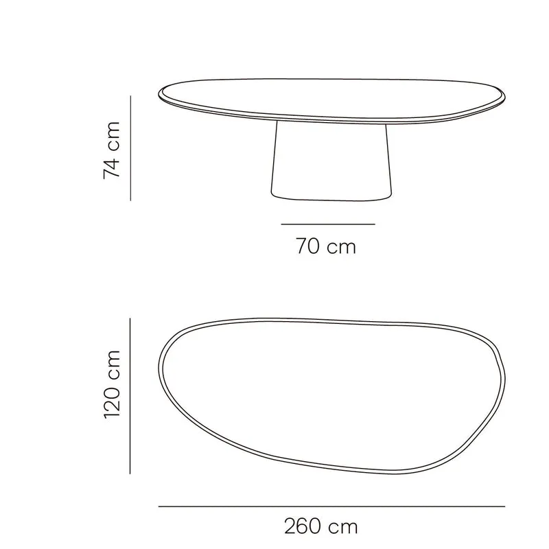 Table à manger forme organique - Aspect Mortex - Anvers