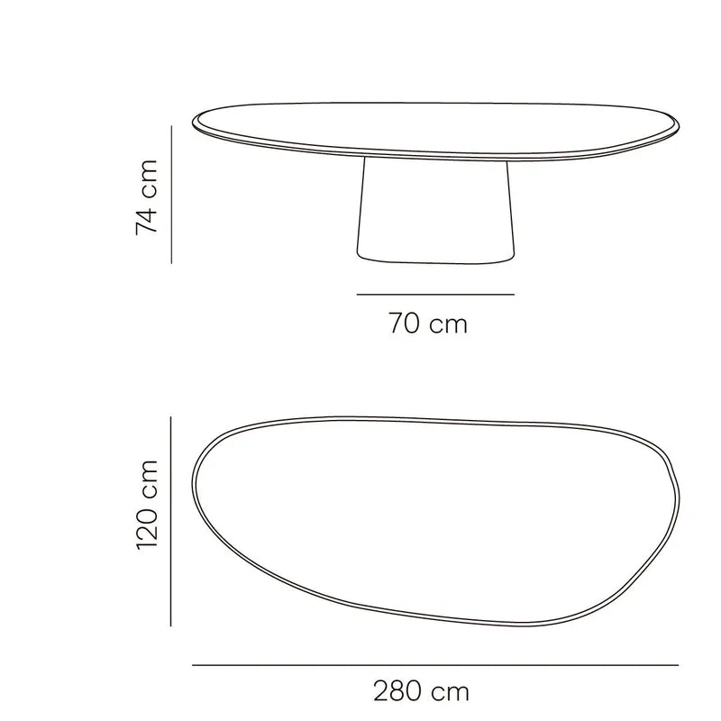 Table à manger forme organique - Aspect Mortex - Anvers