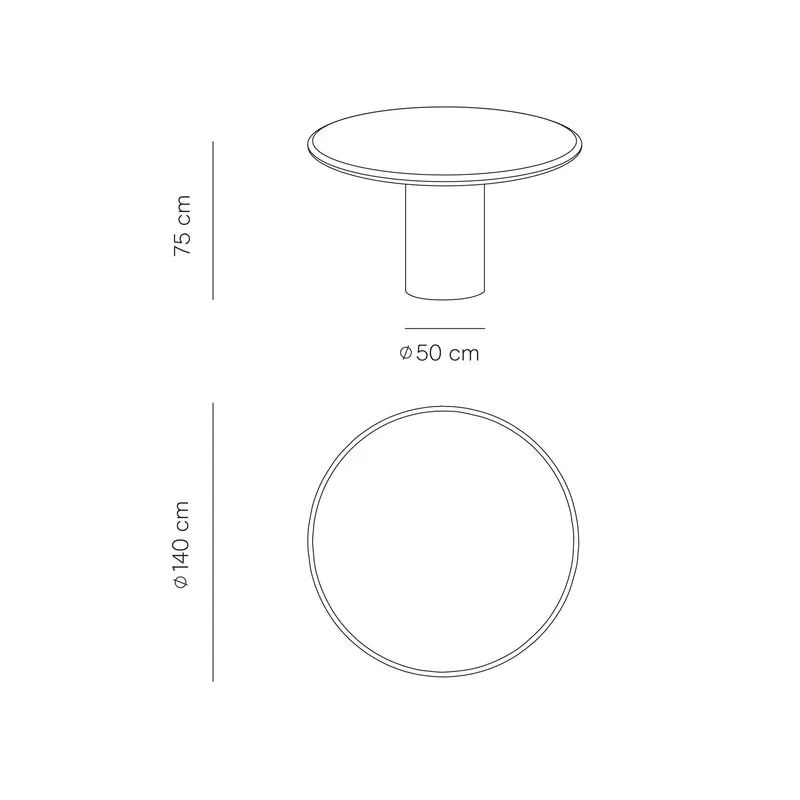 Nana - Table à Manger Ronde - Travertin - Blanc