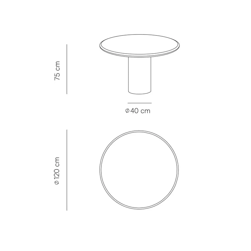 Nana - Table à Manger Ronde - Travertin - Blanc