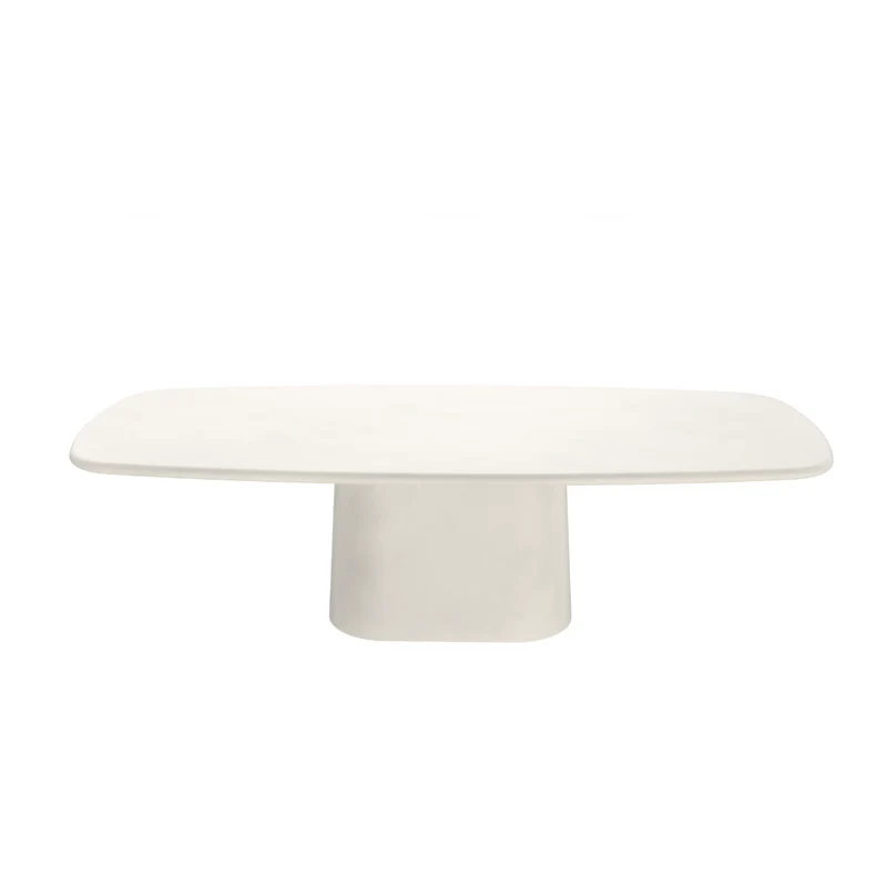 Table à manger rectangulaire - Pied ovale - Peau de pierre - Lorient - Latte