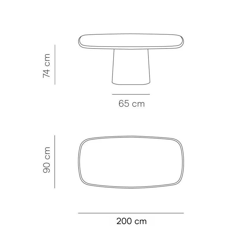 Table de jardin Lorient – Béton ciré finition latte - 200 cm