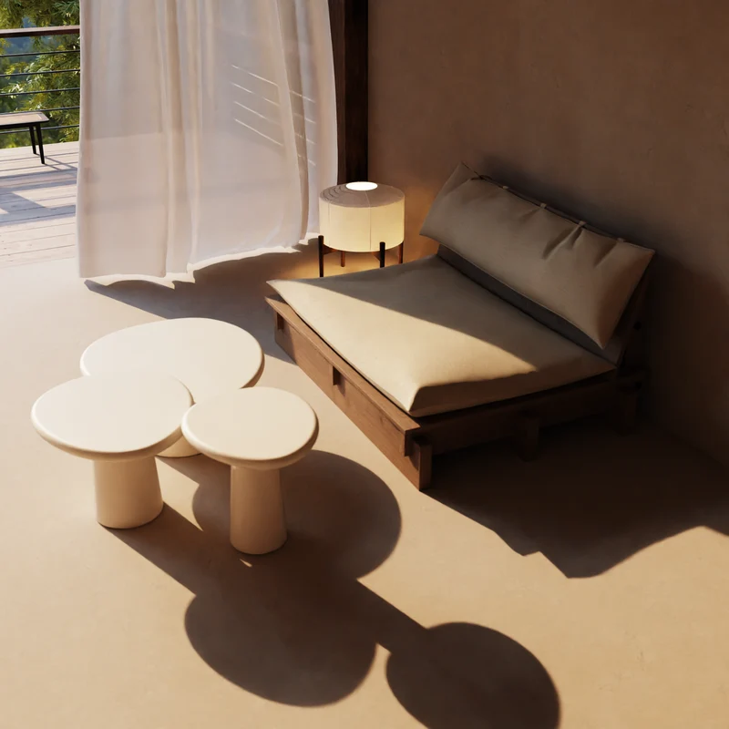 Table basse ronde aspect béton - Juno - StoneSkin - 60 cm