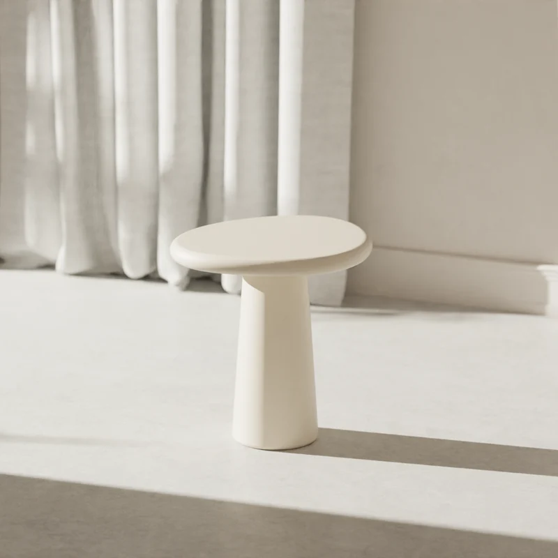 Table basse ronde aspect béton - Juno - StoneSkin - 50 cm