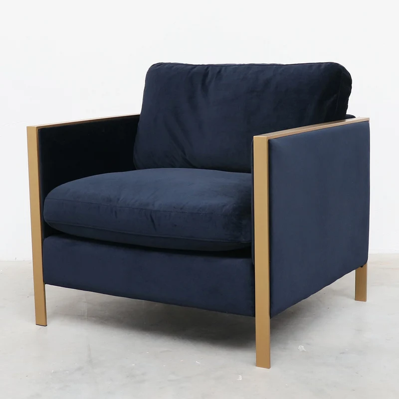 Fauteuil en Velours - Force 1 - Bleu Foncé