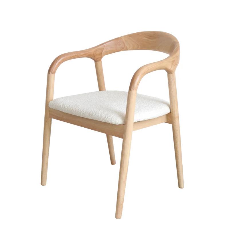 Chaise de salle à manger - Muret - Assise Bouclé - Chêne