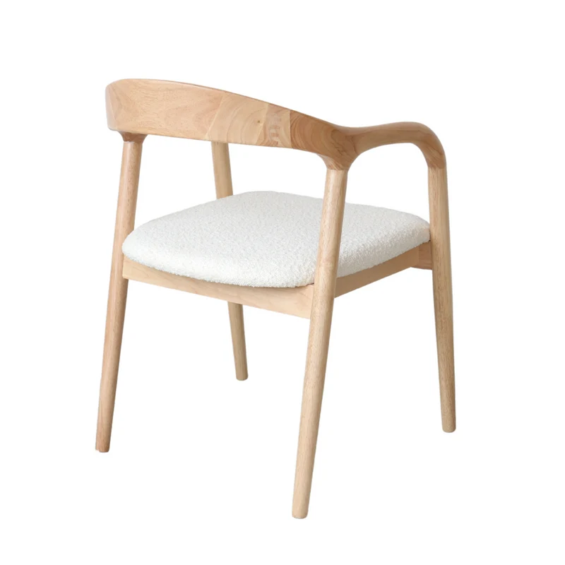 Chaise de salle à manger - Muret - Assise Bouclé - Chêne