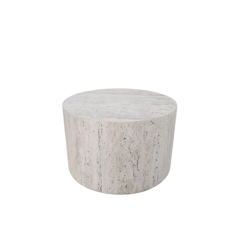 Table basse en travertin - Dax - Mid - 38 cm