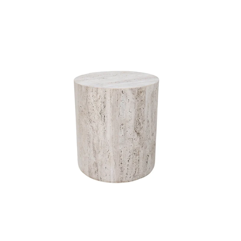 Table basse en travertin - Dax - Haute - 45 cm