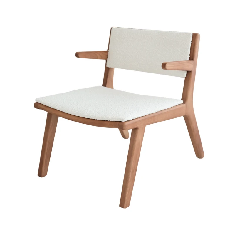 Challans - Chaise de salle à manger basse - Noyer/Bouclé