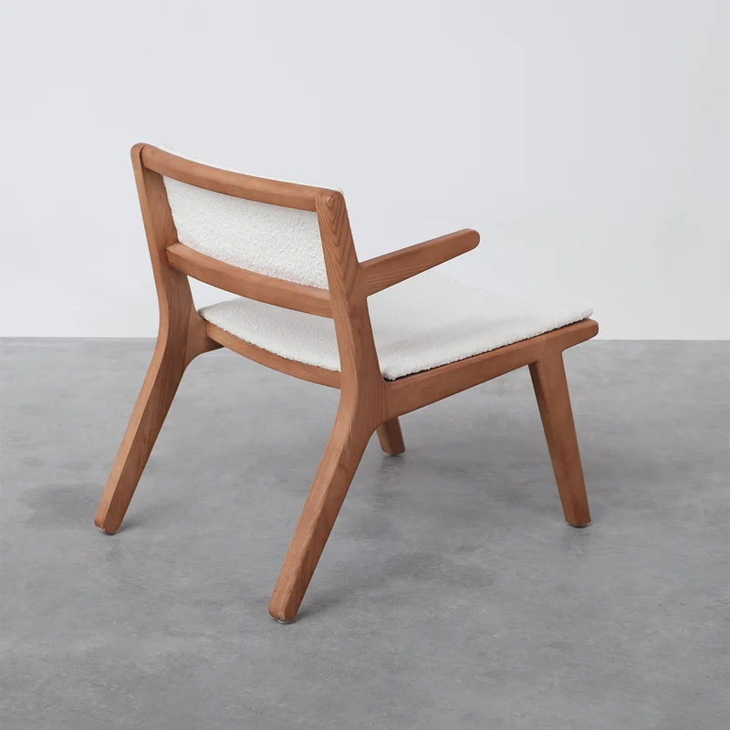 Challans - Chaise de salle à manger basse - Noyer/Bouclé