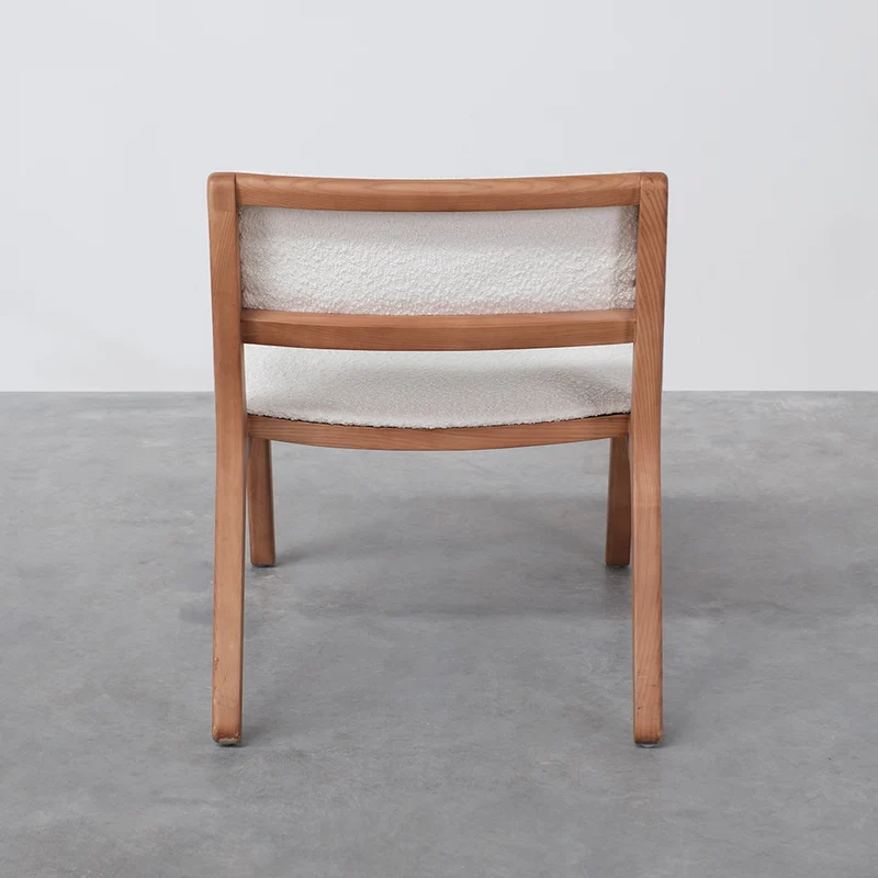 Challans - Chaise de salle à manger basse - Noyer/Bouclé
