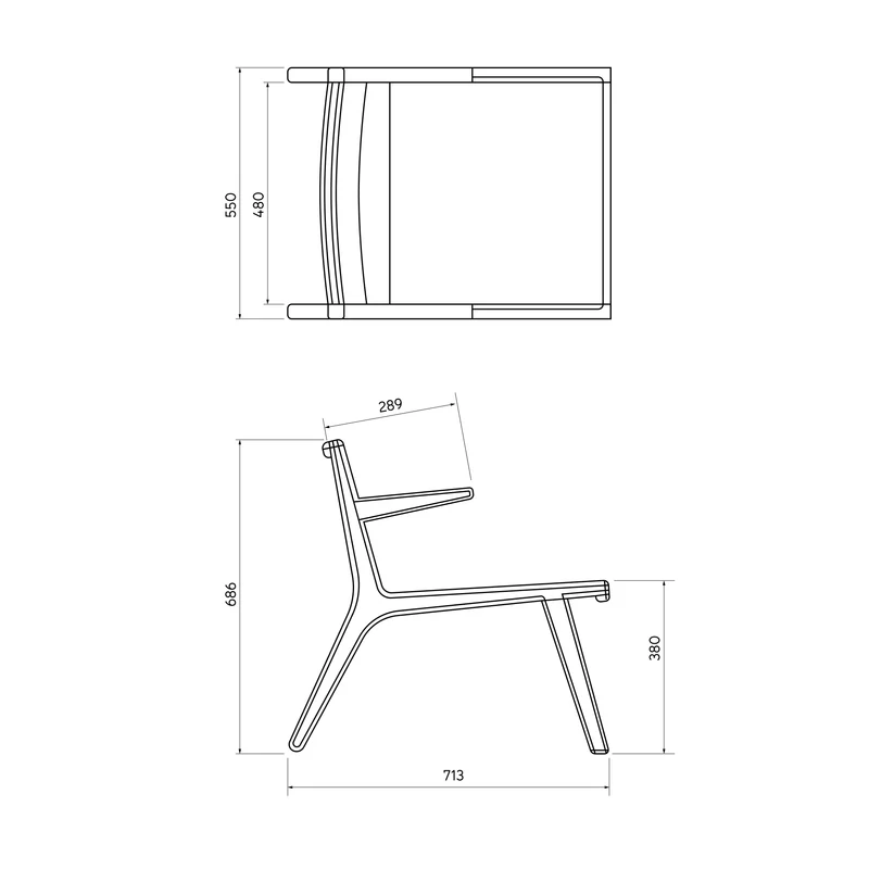 Challans - Chaise de salle à manger basse - Noyer/Bouclé