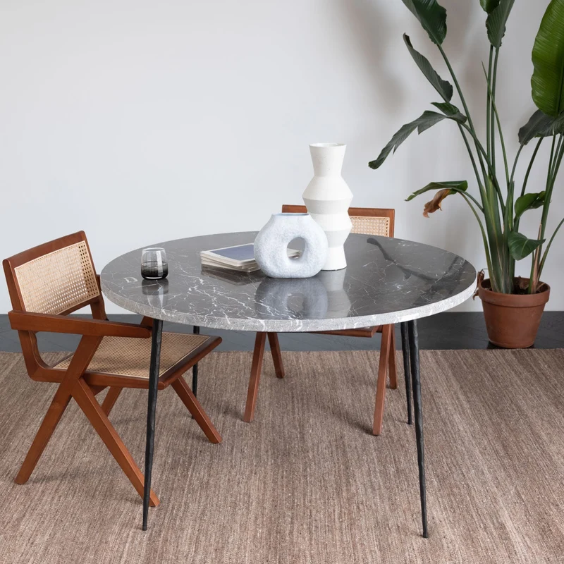 Table à Manger Ronde Noire - Montréal - Dia 125/H75cm - Noir