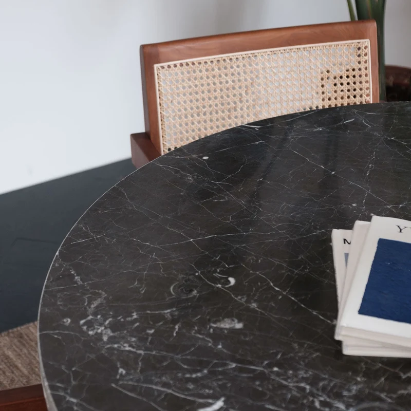 Table à Manger Ronde Noire - Montréal - Dia 125/H75cm - Noir