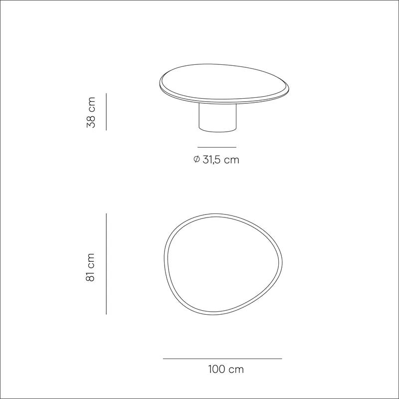 Table basse ovale Microskin - Reef - Latte