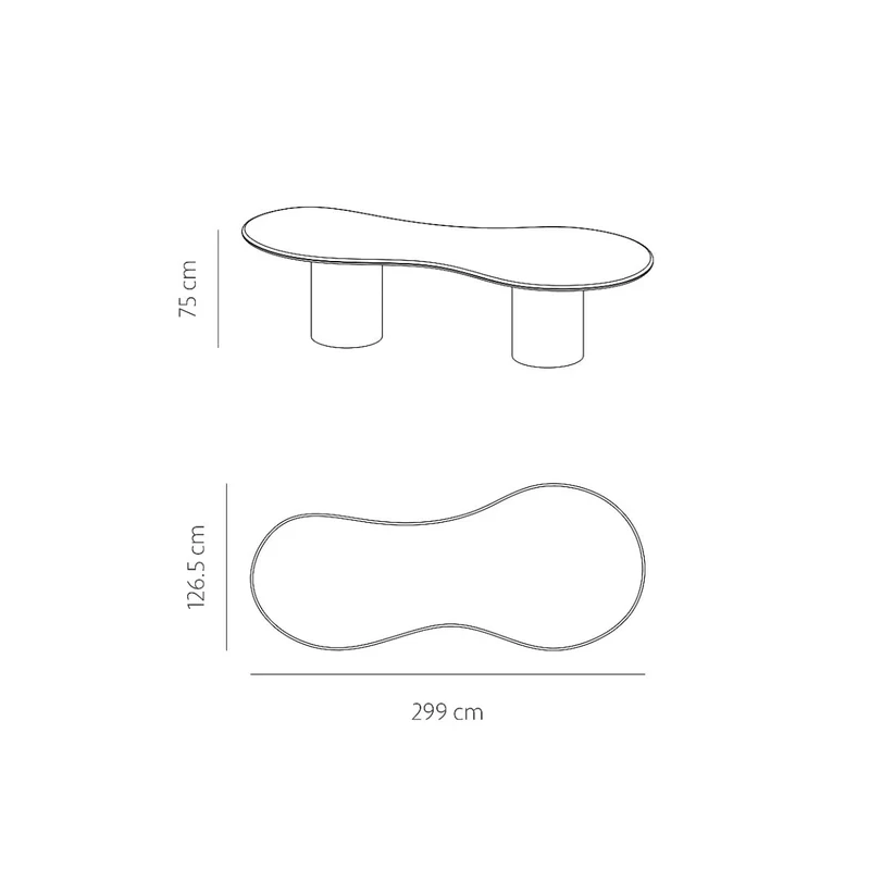Table à manger Trio en microskin bio