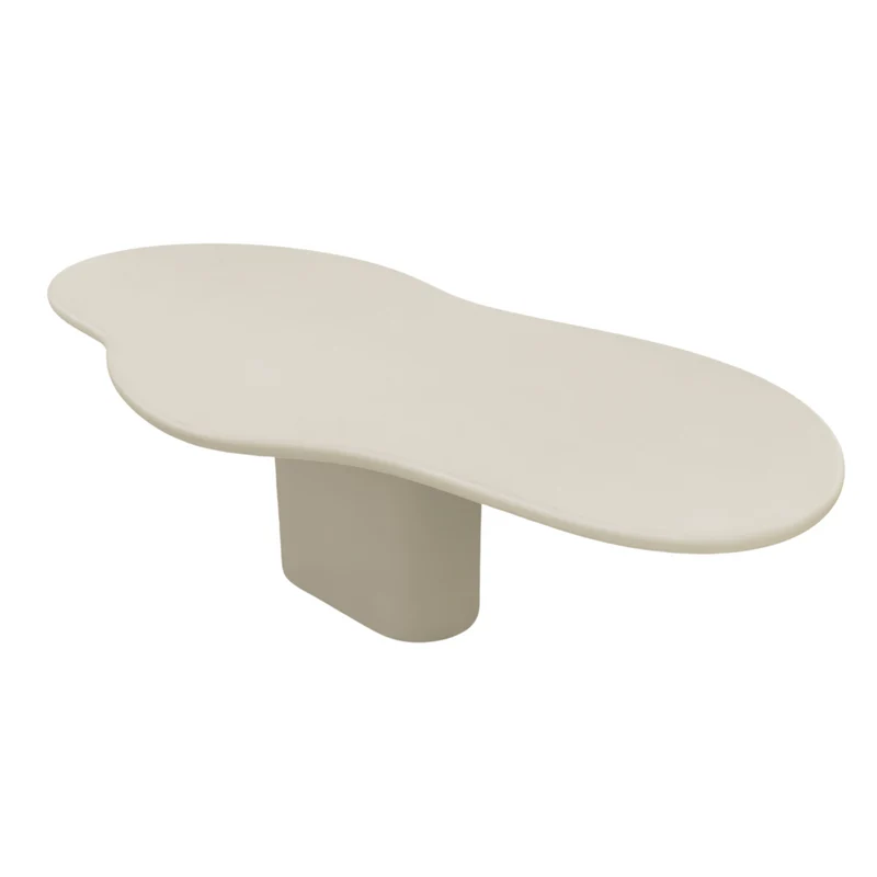Table à manger Amir Organic aspect béton - 261 cm - StoneSkin - Latte