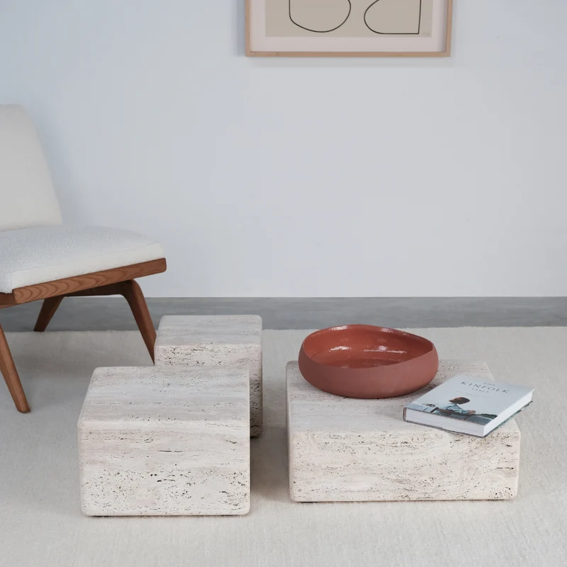 Table basse - Grande - Dijon - Travertin - D54