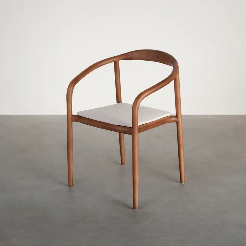 Chaise de salle à manger Relax - Dubbo - Tissu - Noyer