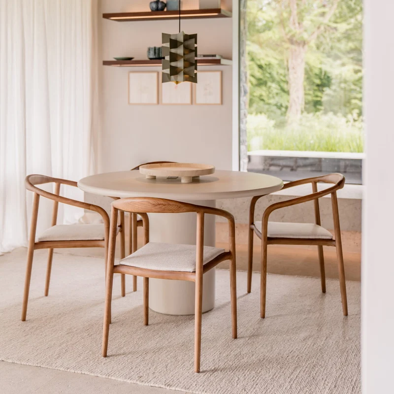 Chaise de salle à manger Relax - Dubbo - Tissu - Noyer