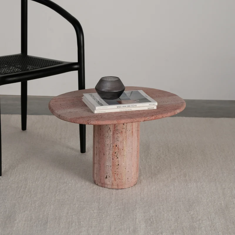 Canberra - Table d'Appoint - Travertin Rouge