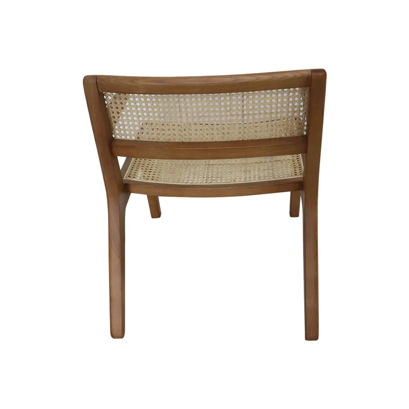 Chaise basse de salle à manger - Challans - Noyer/Rotin naturel