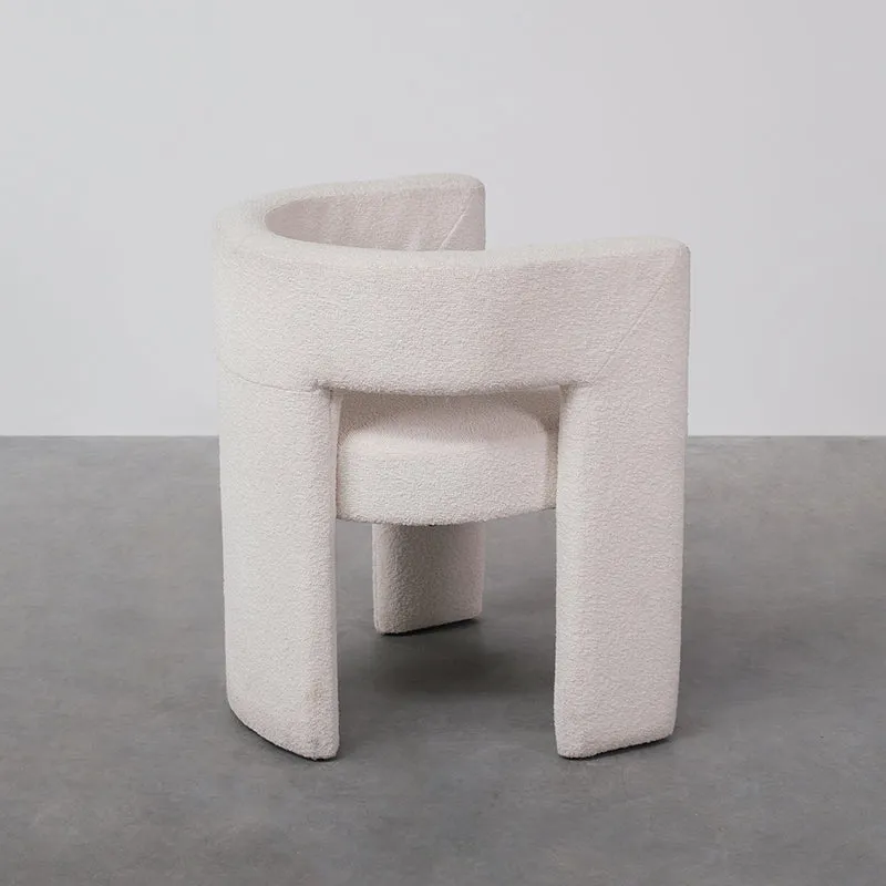Chaise de salle à manger d'appoint teddy - Bouclé blanc