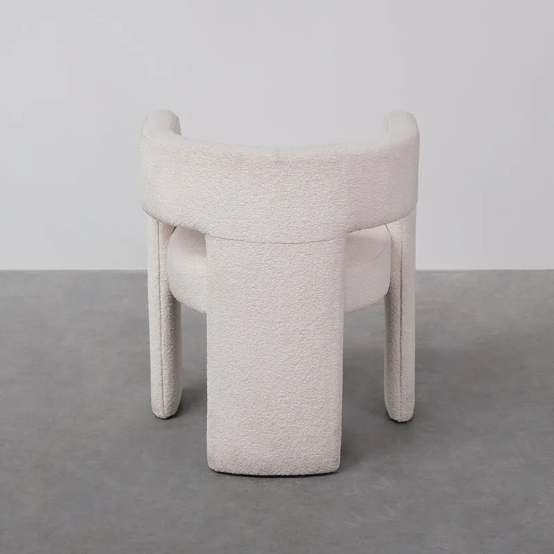 Chaise de salle à manger d'appoint teddy - Bouclé blanc