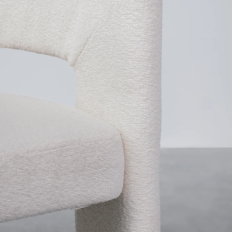 Chaise de salle à manger d'appoint teddy - Bouclé blanc