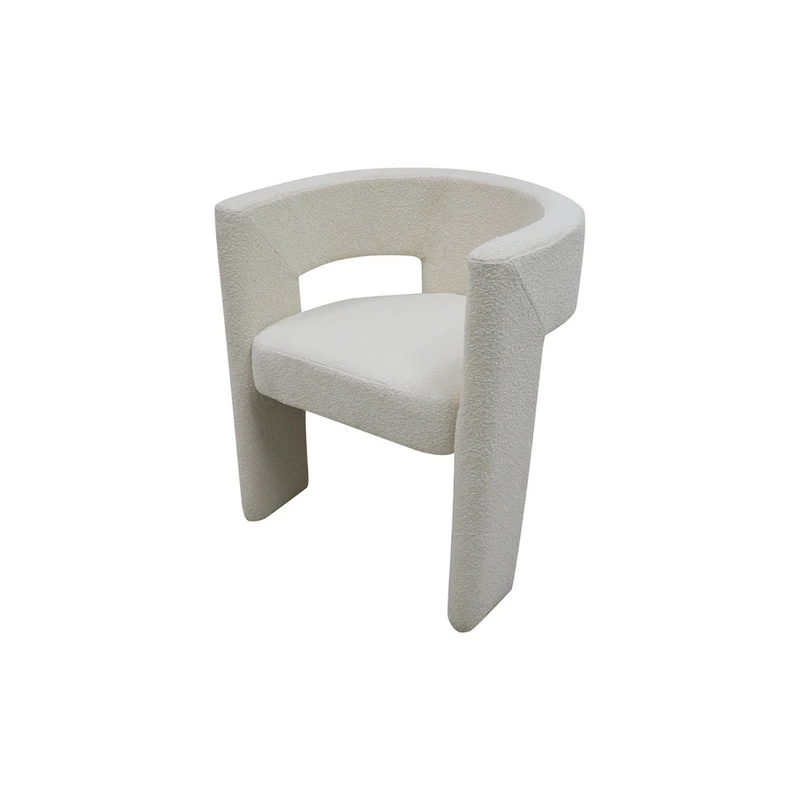 Chaise de salle à manger d'appoint teddy - Bouclé blanc
