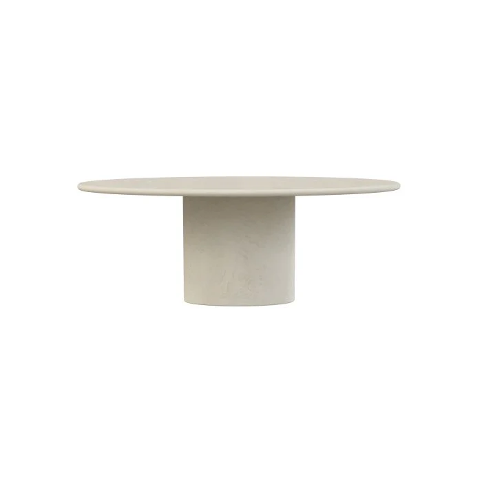 Table à manger ovale aspect béton - Dena - Latte - 220cm - StoneSkin