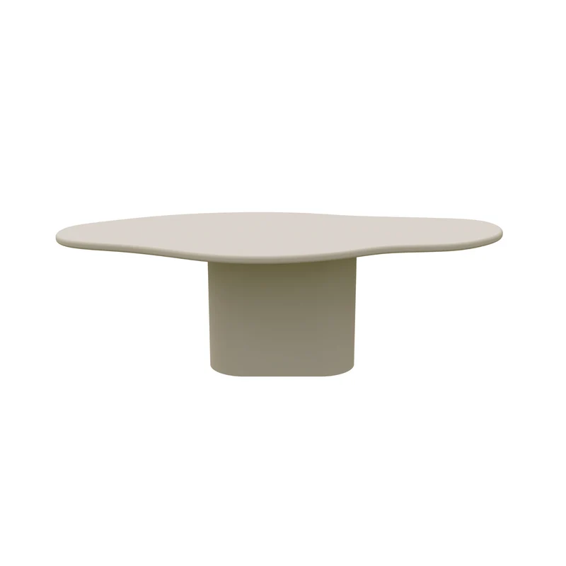 Table à manger organique - Cian - Aspect béton - Peau de pierre - Latte