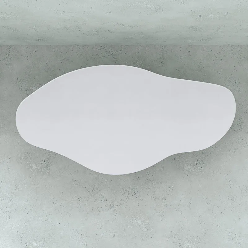 Table à manger organique - Cian - Aspect béton - Peau de pierre - Latte